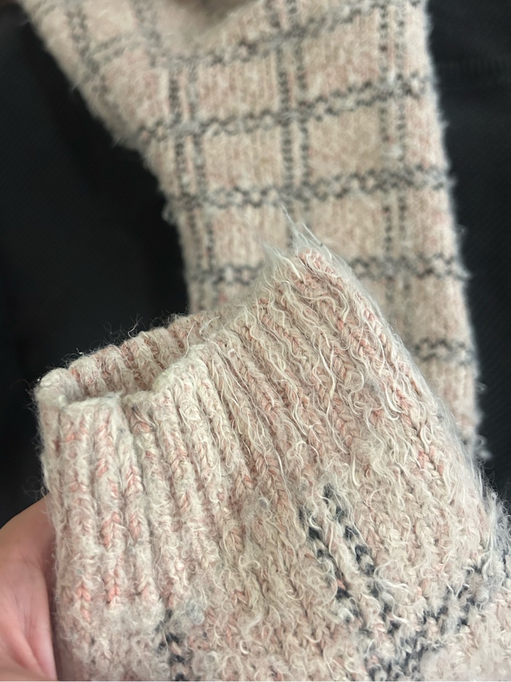 Ganni plaid pink and grey sweater - Picture 7 of 8